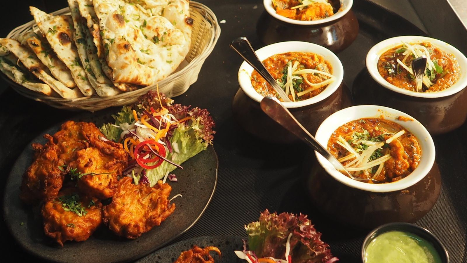 A spread of Indian dishes cooked at home